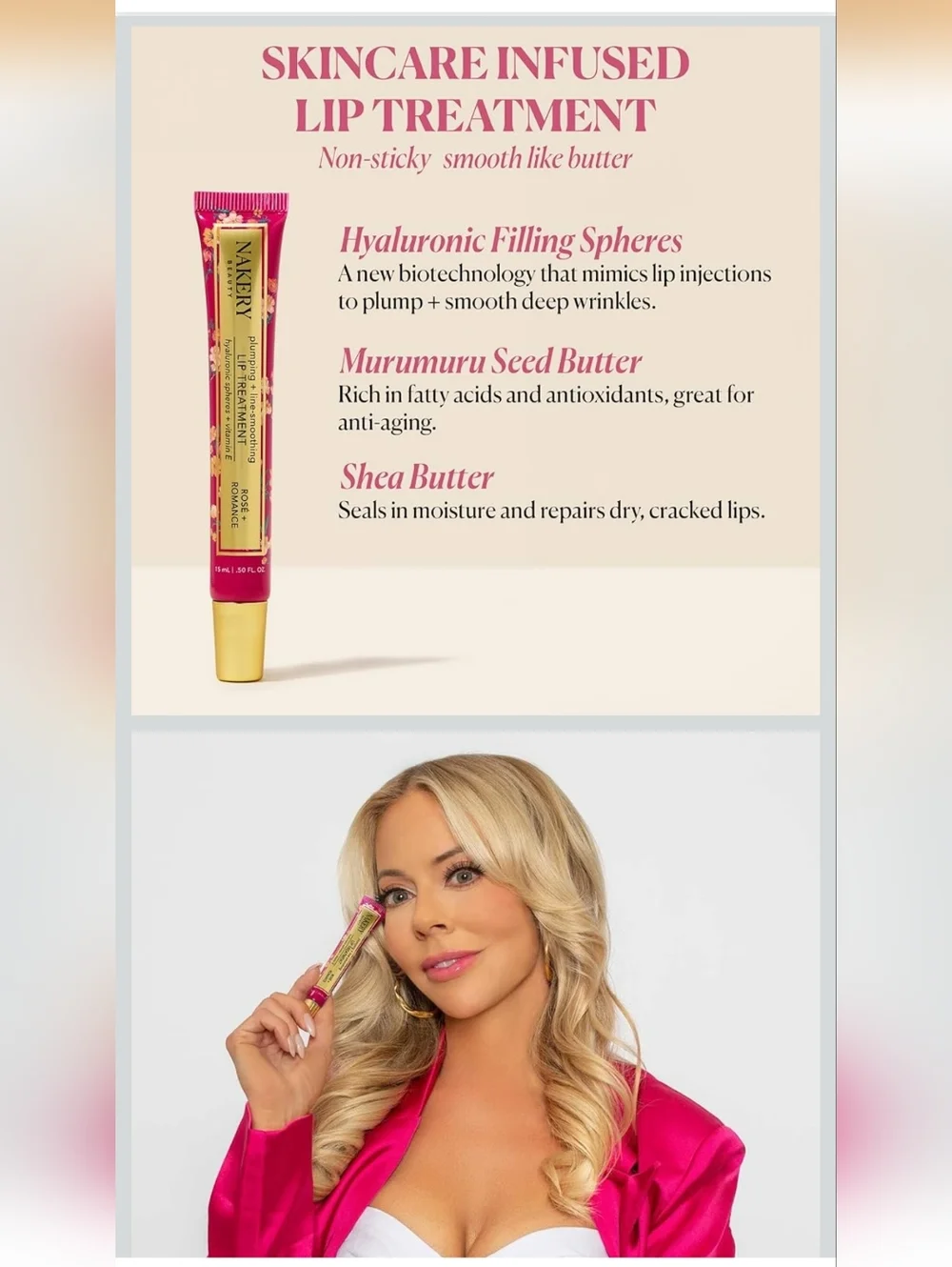 Nakery Plumping Lip Treatment - Rosé + Romance (Pink)